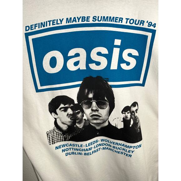Oasis "Definitely Maybe Summer Tour '94" Vintage Reprint Single Stitch T-shirt - Picture 4 of 6